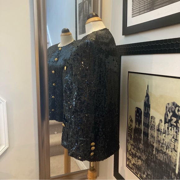 Vintage 80-90s Janette black sequins jacket made for St. Martin Sport - Picture 10 of 11